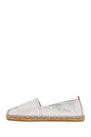 Kadın Gümüş Deri Espadril | Derimod Kadın Gümüş Deri Espadril | Derimod