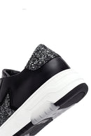 Kadın Siyah Bağcıklı Deri Sneaker | Derimod Kadın Siyah Bağcıklı Deri Sneaker | Derimod