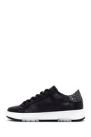 Kadın Siyah Bağcıklı Deri Sneaker | Derimod Kadın Siyah Bağcıklı Deri Sneaker | Derimod