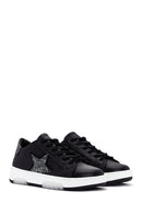 Kadın Siyah Bağcıklı Deri Sneaker | Derimod Kadın Siyah Bağcıklı Deri Sneaker | Derimod