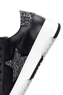 Kadın Siyah Bağcıklı Deri Sneaker | Derimod Kadın Siyah Bağcıklı Deri Sneaker | Derimod