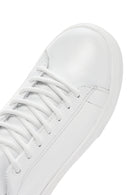 Kadın Beyaz Bağcıklı Deri Sneaker | Derimod Kadın Beyaz Bağcıklı Deri Sneaker | Derimod
