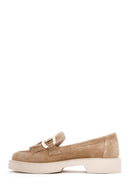 Women's Brown Suede Leather Tassel Loafer | Derimod Women's Brown Suede Leather Tassel Loafer | Derimod