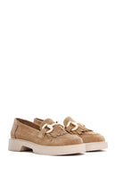 Women's Brown Suede Leather Tassel Loafer | Derimod Women's Brown Suede Leather Tassel Loafer | Derimod