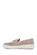 Kadın Gri Süet Deri Casual Loafer | Derimod Kadın Gri Süet Deri Casual Loafer | Derimod