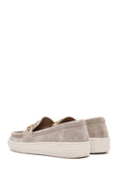 Women's Gray Suede Leather Casual Loafer | Derimod Women's Gray Suede Leather Casual Loafer | Derimod