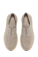 Women's Gray Suede Leather Masculine Shoes | Derimod Women's Gray Suede Leather Masculine Shoes | Derimod