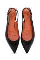 Derimod Flex Women's Black Open-Back Heeled Leather Shoes | Derimod Derimod Flex Women's Black Open-Back Heeled Leather Shoes | Derimod