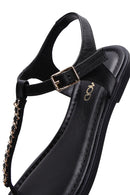 Kadın Siyah Deri Sandalet | Derimod Kadın Siyah Deri Sandalet | Derimod