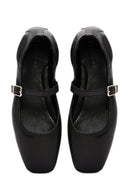 Women's Black Banded Leather Ballerinas | Derimod Women's Black Banded Leather Ballerinas | Derimod