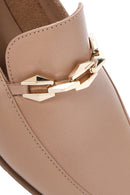 Kadın Bej Tokalı Deri Loafer | Derimod Kadın Bej Tokalı Deri Loafer | Derimod