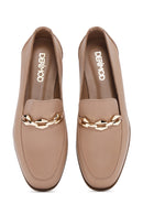 Kadın Bej Tokalı Deri Loafer | Derimod Kadın Bej Tokalı Deri Loafer | Derimod