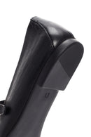 Kadın Siyah Bantlı Taşlı Deri Babet | Derimod Kadın Siyah Bantlı Taşlı Deri Babet | Derimod