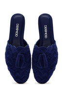 Kadın Lacivert Örgü Deri Terlik | Derimod Kadın Lacivert Örgü Deri Terlik | Derimod