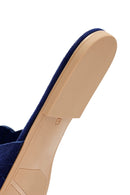 Kadın Lacivert Örgü Deri Terlik | Derimod Kadın Lacivert Örgü Deri Terlik | Derimod