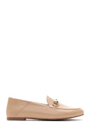 Kadın Bej Deri Maskülen Loafer | Derimod Kadın Bej Deri Maskülen Loafer | Derimod