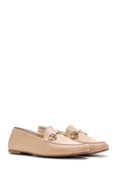 Kadın Bej Deri Maskülen Loafer | Derimod Kadın Bej Deri Maskülen Loafer | Derimod