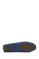 Women's Navy Blue Suede Leather Loafer | Derimod Women's Navy Blue Suede Leather Loafer | Derimod