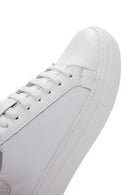 Women's White Lace-Up Leather Sneaker | Derimod Women's White Lace-Up Leather Sneaker | Derimod