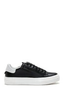Kadın Siyah Bağcıklı Deri Sneaker | Derimod Kadın Siyah Bağcıklı Deri Sneaker | Derimod