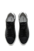 Kadın Siyah Bağcıklı Deri Sneaker | Derimod Kadın Siyah Bağcıklı Deri Sneaker | Derimod