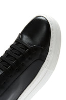 Women's Black Lace-Up Leather Sneaker | Derimod Women's Black Lace-Up Leather Sneaker | Derimod