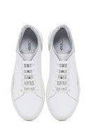 Kadın Beyaz Bağcıklı Deri Sneaker | Derimod Kadın Beyaz Bağcıklı Deri Sneaker | Derimod