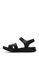 Kadın Siyah Bilekten Bantlı Deri Comfort Sandalet | Derimod Kadın Siyah Bilekten Bantlı Deri Comfort Sandalet | Derimod