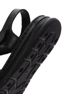 Women's Black Ankle Strap Leather Comfort Sandals | Derimod Women's Black Ankle Strap Leather Comfort Sandals | Derimod