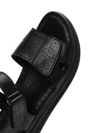 Kadın Siyah Bilekten Bantlı Deri Comfort Sandalet | Derimod Kadın Siyah Bilekten Bantlı Deri Comfort Sandalet | Derimod