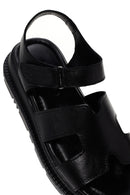 Women's Black Leather Sandals | Derimod Women's Black Leather Sandals | Derimod