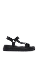 Women's Black Ankle Strap Leather Comfort Sandals | Derimod Women's Black Ankle Strap Leather Comfort Sandals | Derimod