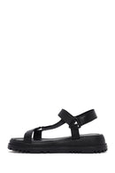 Women's Black Ankle Strap Leather Comfort Sandals | Derimod Women's Black Ankle Strap Leather Comfort Sandals | Derimod