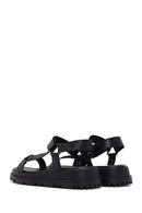 Women's Black Ankle Strap Leather Comfort Sandals | Derimod Women's Black Ankle Strap Leather Comfort Sandals | Derimod