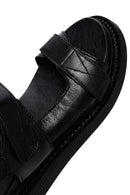 Kadın Siyah Bantlı Deri Comfort Sandalet | Derimod Kadın Siyah Bantlı Deri Comfort Sandalet | Derimod