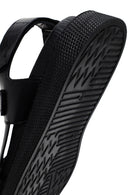 Kadın Siyah Bantlı Deri Comfort Sandalet | Derimod Kadın Siyah Bantlı Deri Comfort Sandalet | Derimod
