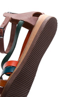 Kadın Çok Renkli Deri Bodrum Sandaleti | Derimod Kadın Çok Renkli Deri Bodrum Sandaleti | Derimod