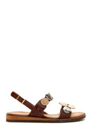 Women's Brown Ankle Strap Leather Bodrum Sandals | Derimod Women's Brown Ankle Strap Leather Bodrum Sandals | Derimod