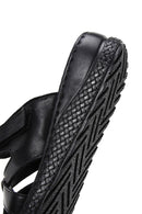 Women's Black Leather Comfort Slippers | Derimod Women's Black Leather Comfort Slippers | Derimod