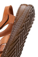 Women's Tan Ankle Strap Thick Soled Leather Comfort Sandals | Derimod Women's Tan Ankle Strap Thick Soled Leather Comfort Sandals | Derimod