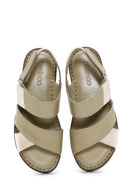 Kadın Yeşil Bilekten Bantlı Deri Comfort Sandalet | Derimod Kadın Yeşil Bilekten Bantlı Deri Comfort Sandalet | Derimod