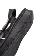 Women's Black Ankle Strap Leather Comfort Sandals | Derimod Women's Black Ankle Strap Leather Comfort Sandals | Derimod