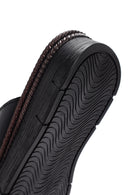 Kadın Siyah Deri Comfort Terlik | Derimod Kadın Siyah Deri Comfort Terlik | Derimod