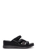 Women's Black Thick Soled Leather Comfort Slippers | Derimod Women's Black Thick Soled Leather Comfort Slippers | Derimod