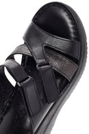 Women's Black Thick Soled Leather Comfort Slippers | Derimod Women's Black Thick Soled Leather Comfort Slippers | Derimod
