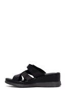 Women's Black Thick Soled Leather Comfort Slippers | Derimod Women's Black Thick Soled Leather Comfort Slippers | Derimod