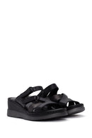Women's Black Thick Soled Leather Comfort Slippers | Derimod Women's Black Thick Soled Leather Comfort Slippers | Derimod