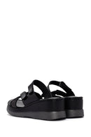 Women's Black Thick Soled Leather Comfort Slippers | Derimod Women's Black Thick Soled Leather Comfort Slippers | Derimod