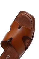 Women's Tan Leather Slippers | Derimod Women's Tan Leather Slippers | Derimod