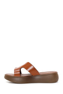 Women's Orange Thick Soled Leather Slippers | Derimod Women's Orange Thick Soled Leather Slippers | Derimod
